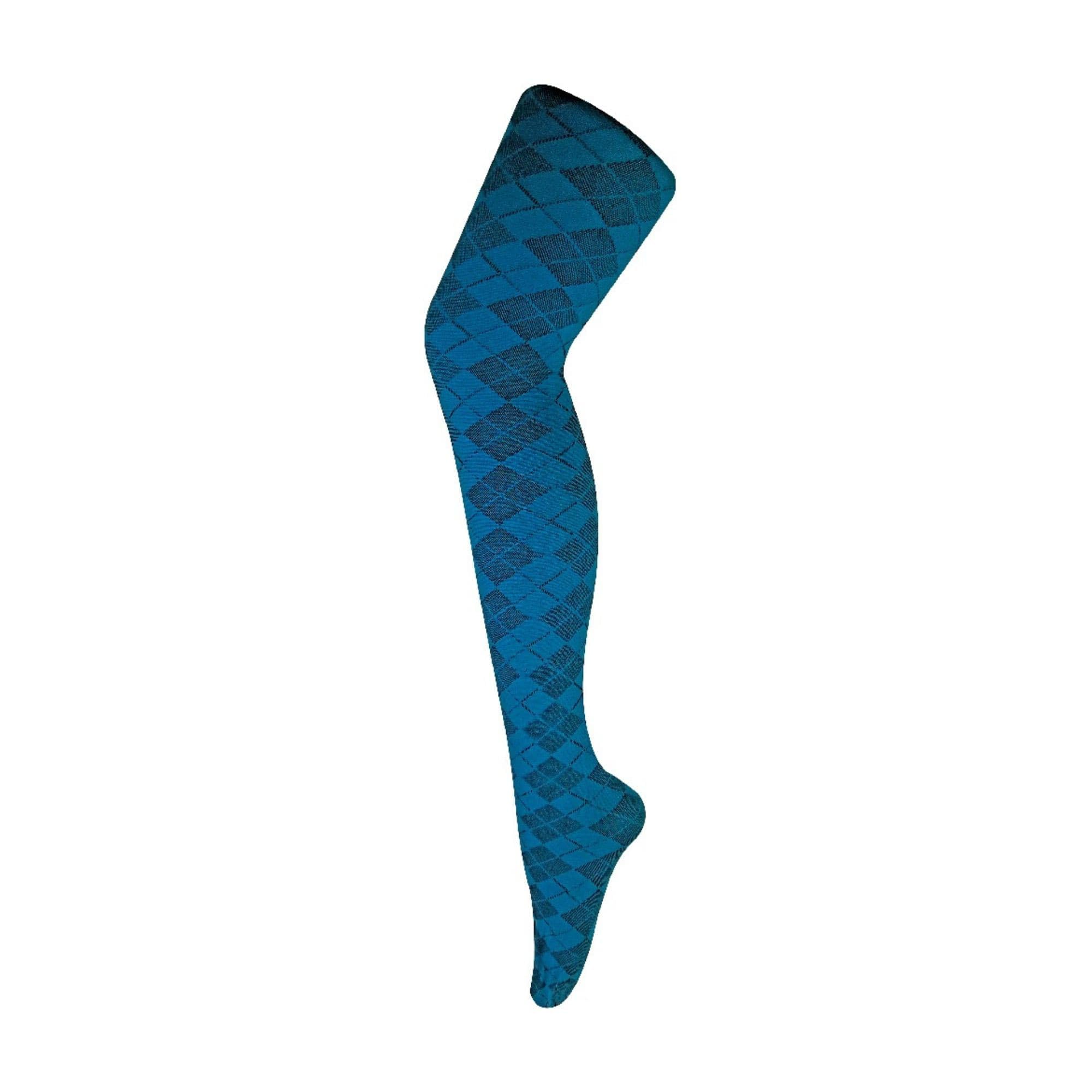 Sock Snob Women's Opaque Patterned Tights - Blue - Size 8-10