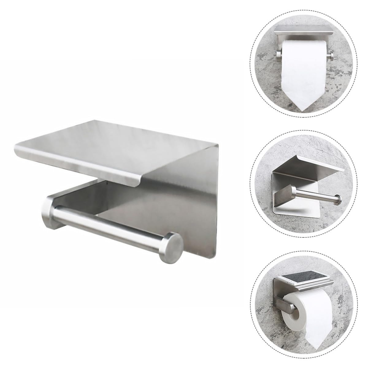 Portarrollos para de Acero Higiénico Papel Inoxidable Soporte Teléfono