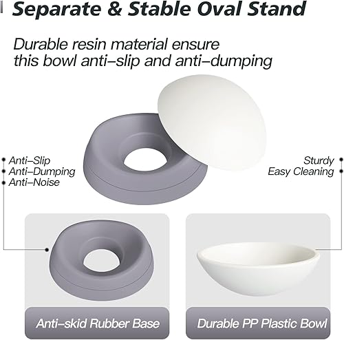 Miniatura 5 de Cuencos elevados para gatos, plato ajustable para gatos, antideslizante y antiruido, cuenco elevado para gatos que protege la columna vertebral de