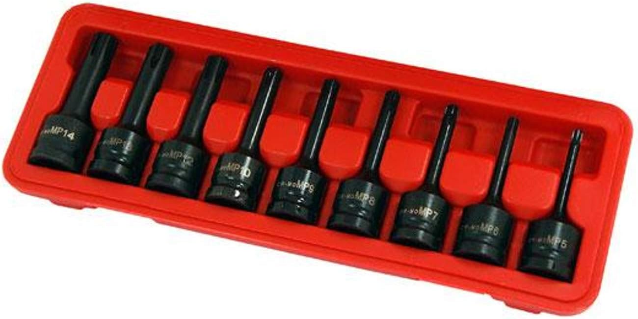 Neilsen 9 PCE Impact RIBE Bit Socket Set R5-R14 1/2