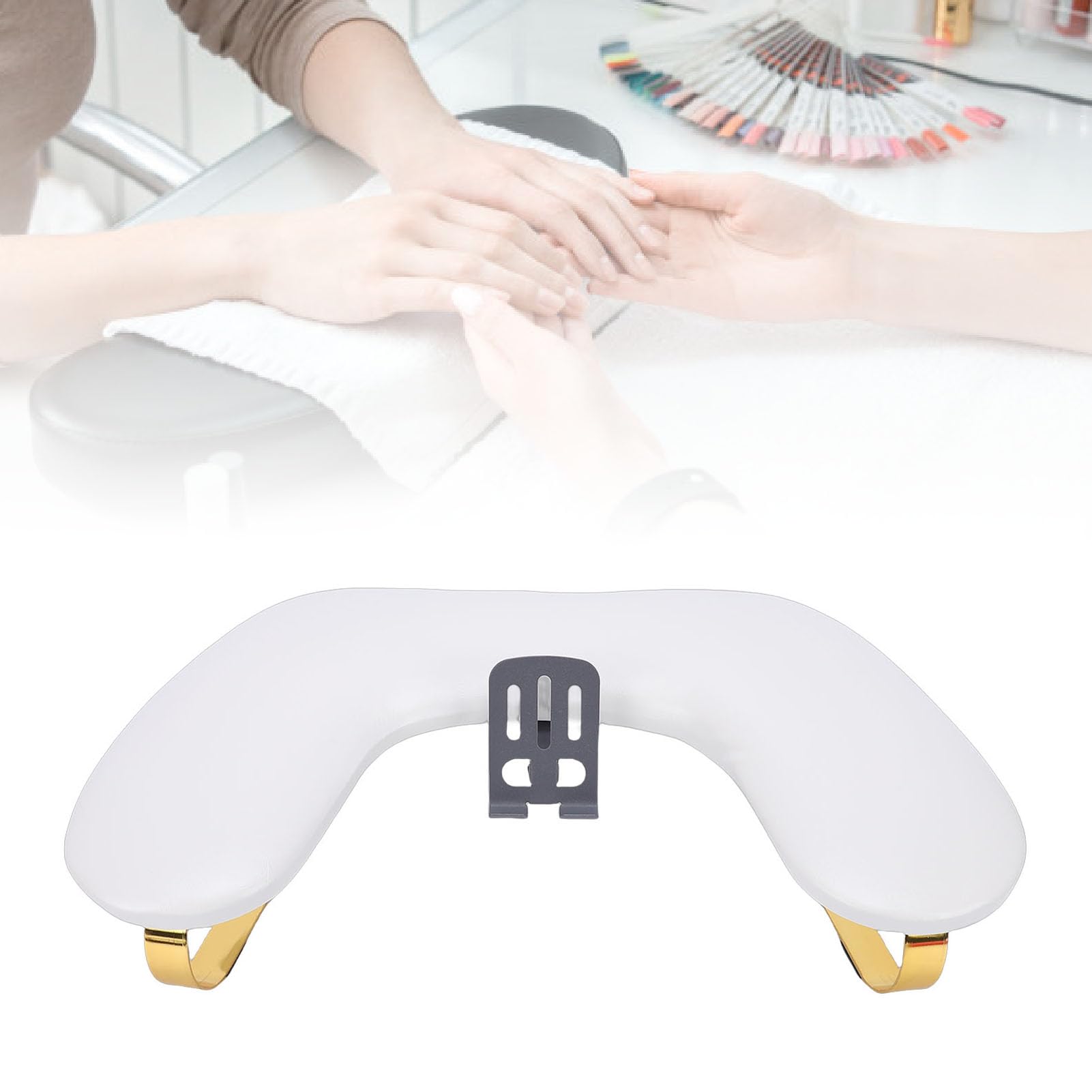 Cuscino per le Multifunzionale Design Ergonomico Poggiabraccio per Unghie Facile Pulire per Manicure (WHITE)