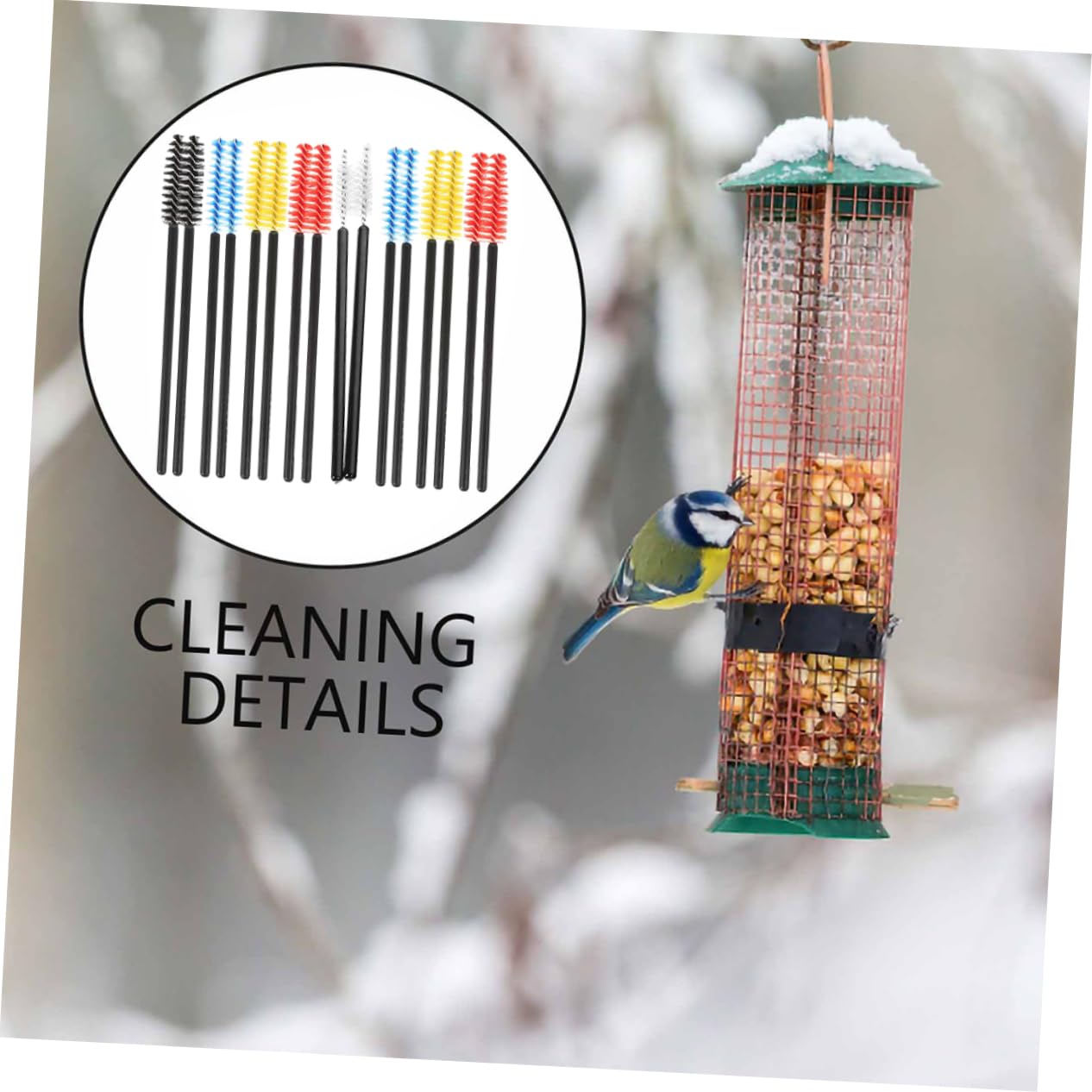 FELTECHELECTR 100Pcs Pipeline Cleaning Brush for Hummingbird Feeders Durable Ergonomic Design for Cleaning Feeding Troughs and Slots Easy Storage for Outdoor Use
