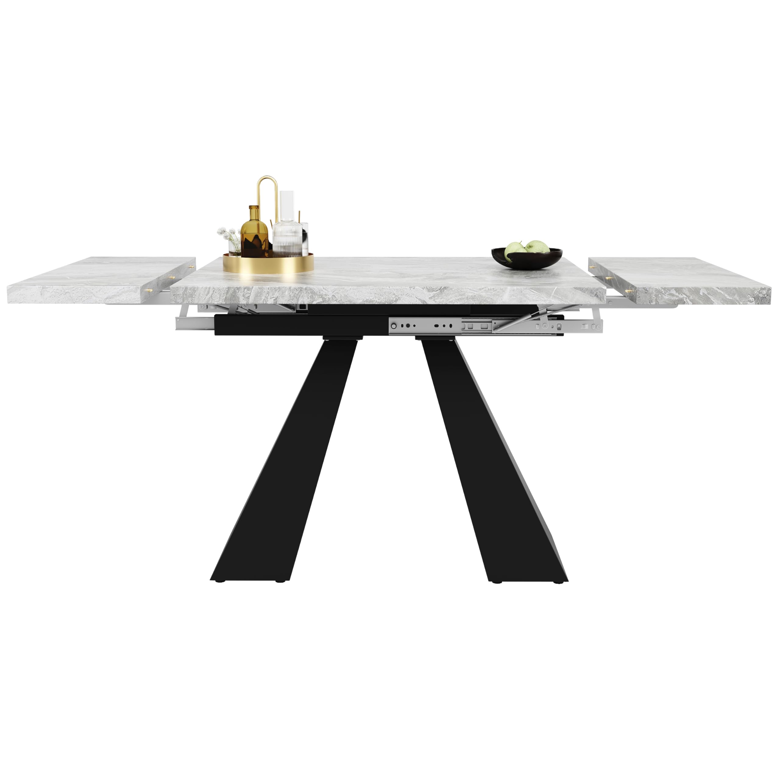 Lcoho Mesa de comedor telescópica (99-159 x 74 cm), mesa de comedor extensible, mesa de cocina que ahorra espacio, amplia superficie de trabajo, diseño flexible, para oficina en casa y salón, mesa