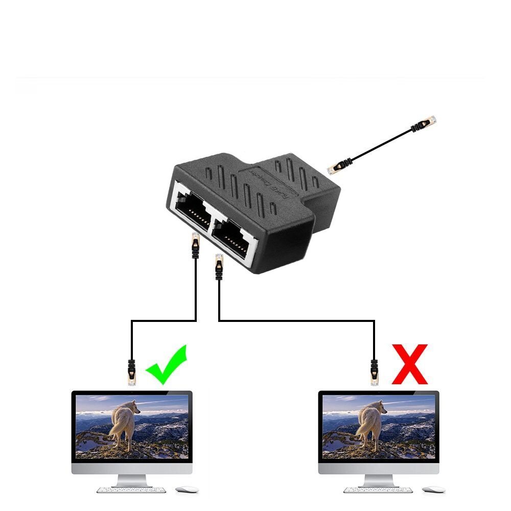 Amazon.co.jp: HUACAM HCM68 LANケーブル延長コネクタ 2分岐 2