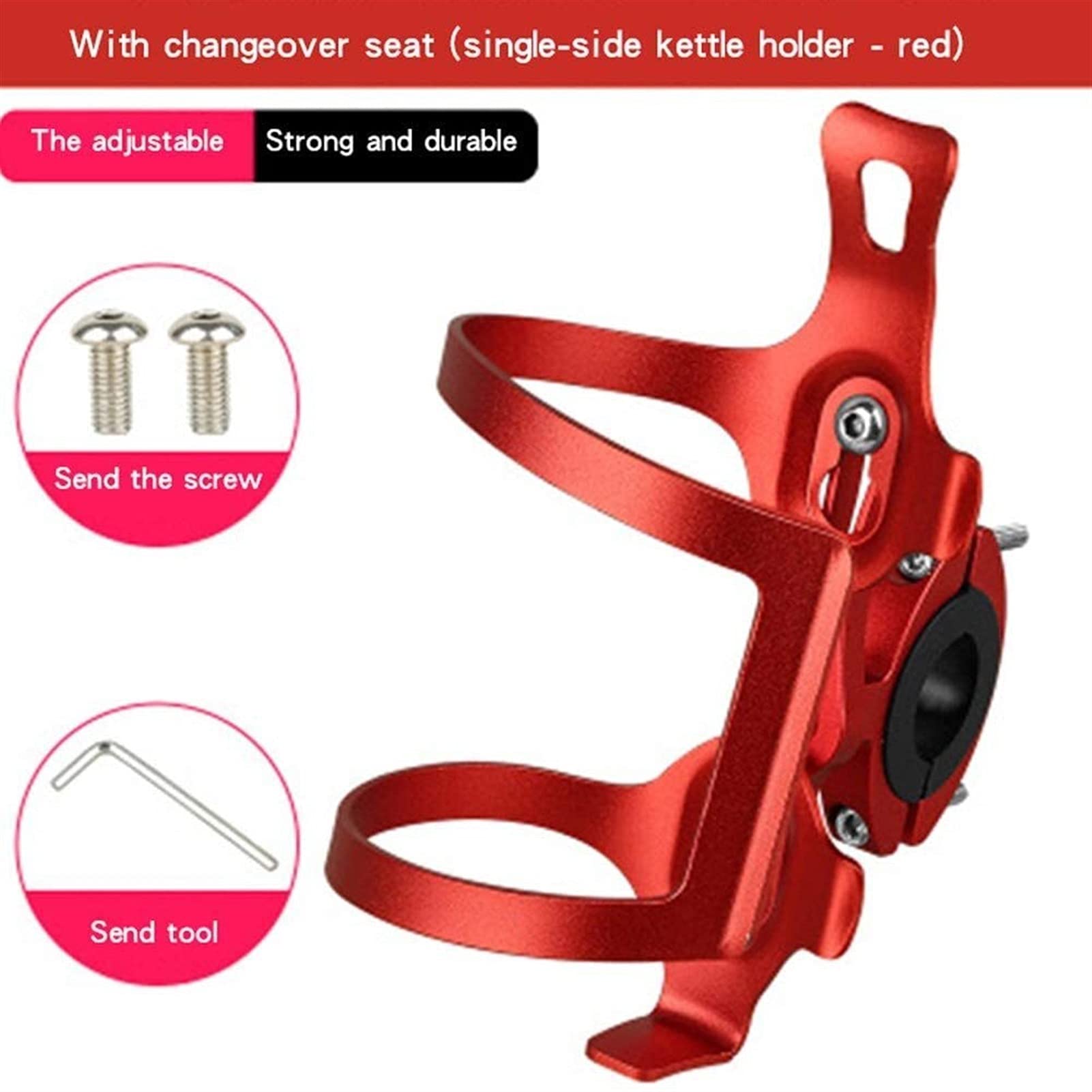 Koszyk na bidon rowerowy Koszyk na bidon ze stopu aluminium Koszyk na bidon rowerowy Jednoczęściowy uchwyt na kubek wody na rower górski (kolor: czerwony) (kolor: czarny) (Rood)