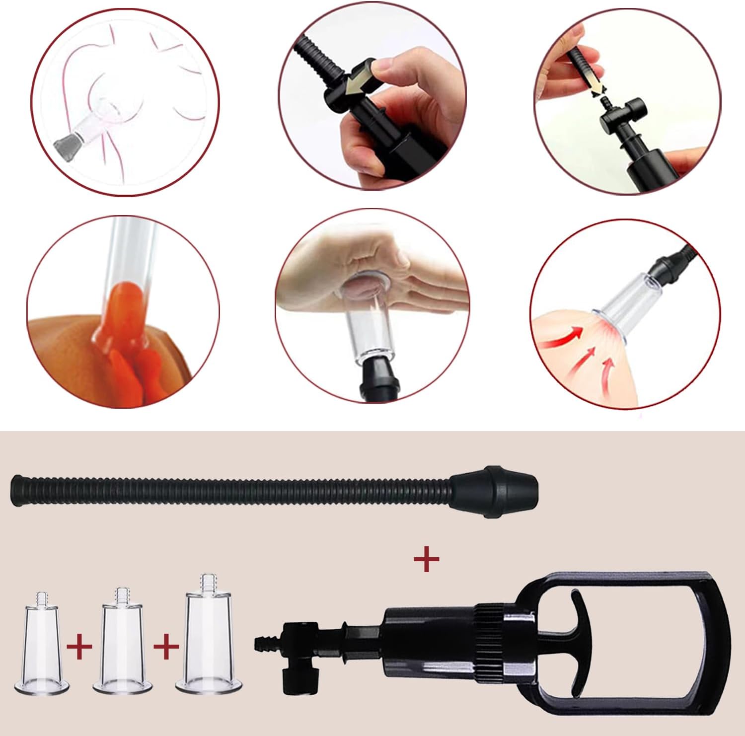 Nipple Sucker Enlarger Set Pussy Pump Sex Toys, Clitoral Pumps Increase Sensation, Breast Suction Enhances Female Sexual Pleasure, Adult Play Nipple Sucker Clitoral Stimulator Sex Toys (3 Sizes)