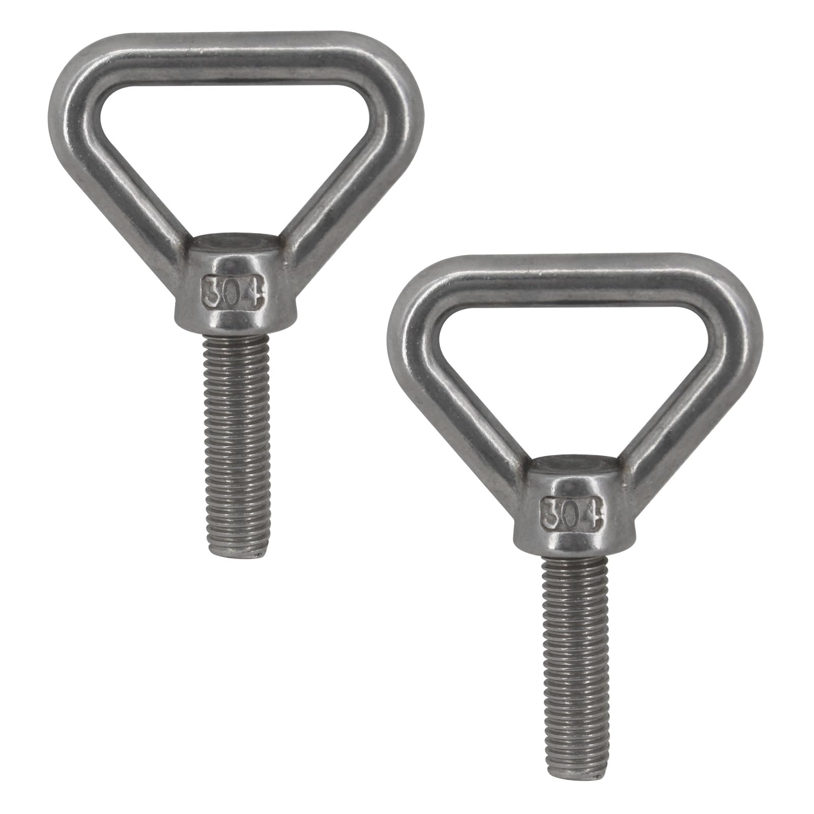 (2 Pieces) M12x50mm Triangular Lifting Eye Bolt Machine Bolt 304 Stainless Steel Threaded Machinery Shoulder Ring Bolts