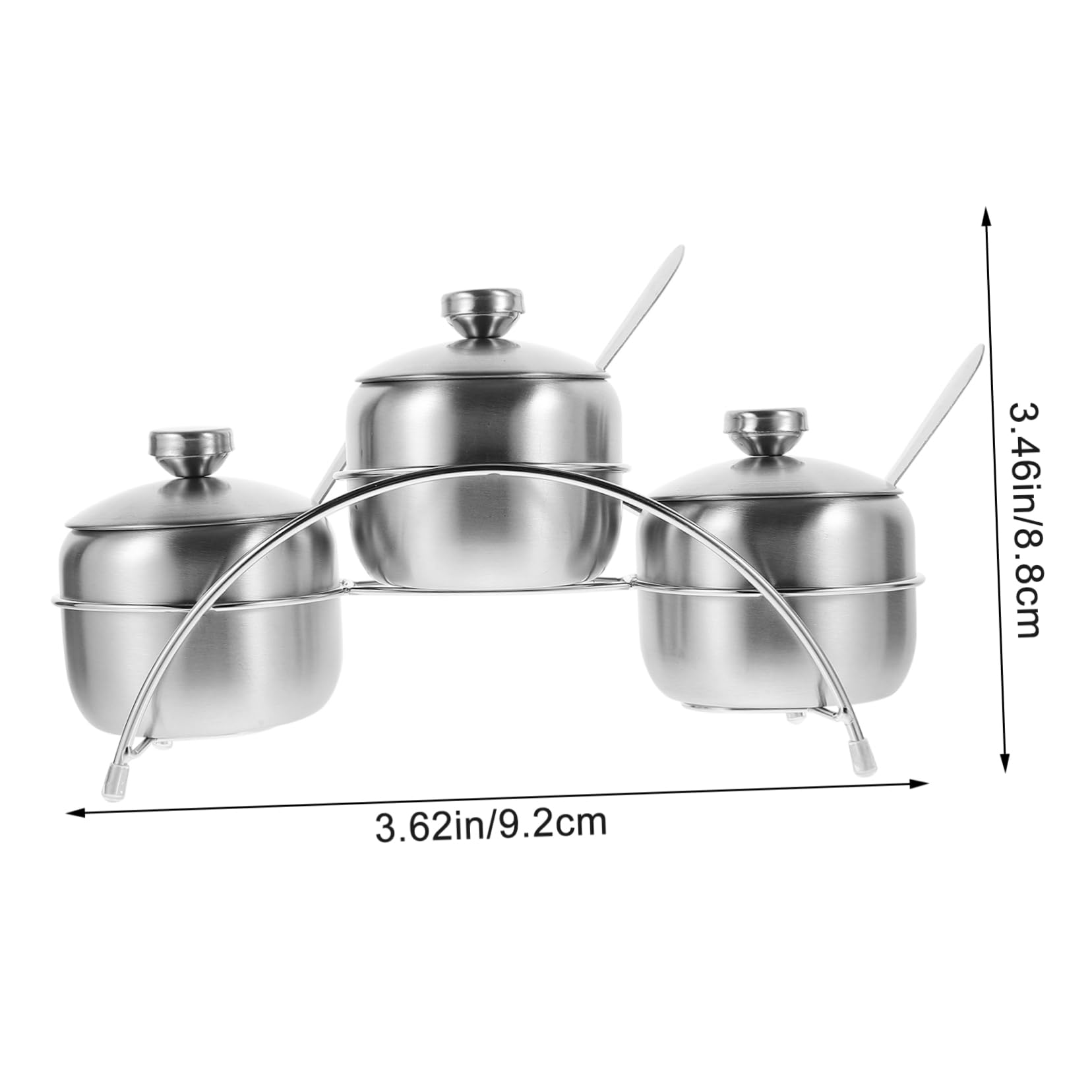 Garneck 1 Set Jars for Kitchen Storage Silver Bottle Stainless Steel Seasoning Container Metal Seasoning Pot