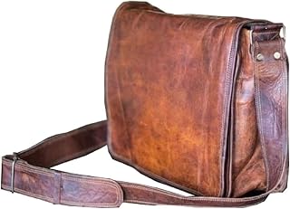Cuero 11-Inch Genuine Goat Leather Crossbody Bag for 10.5" iPad Pro - Vintage Messenger Shoulder Bag for Women & Men