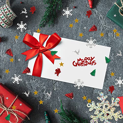 Image of FOIMAS 7200pcs Christmas Confetti,Snowflake Santa Claus Metallic Foil Sequins Glitter Table Scatters for Party Decoration