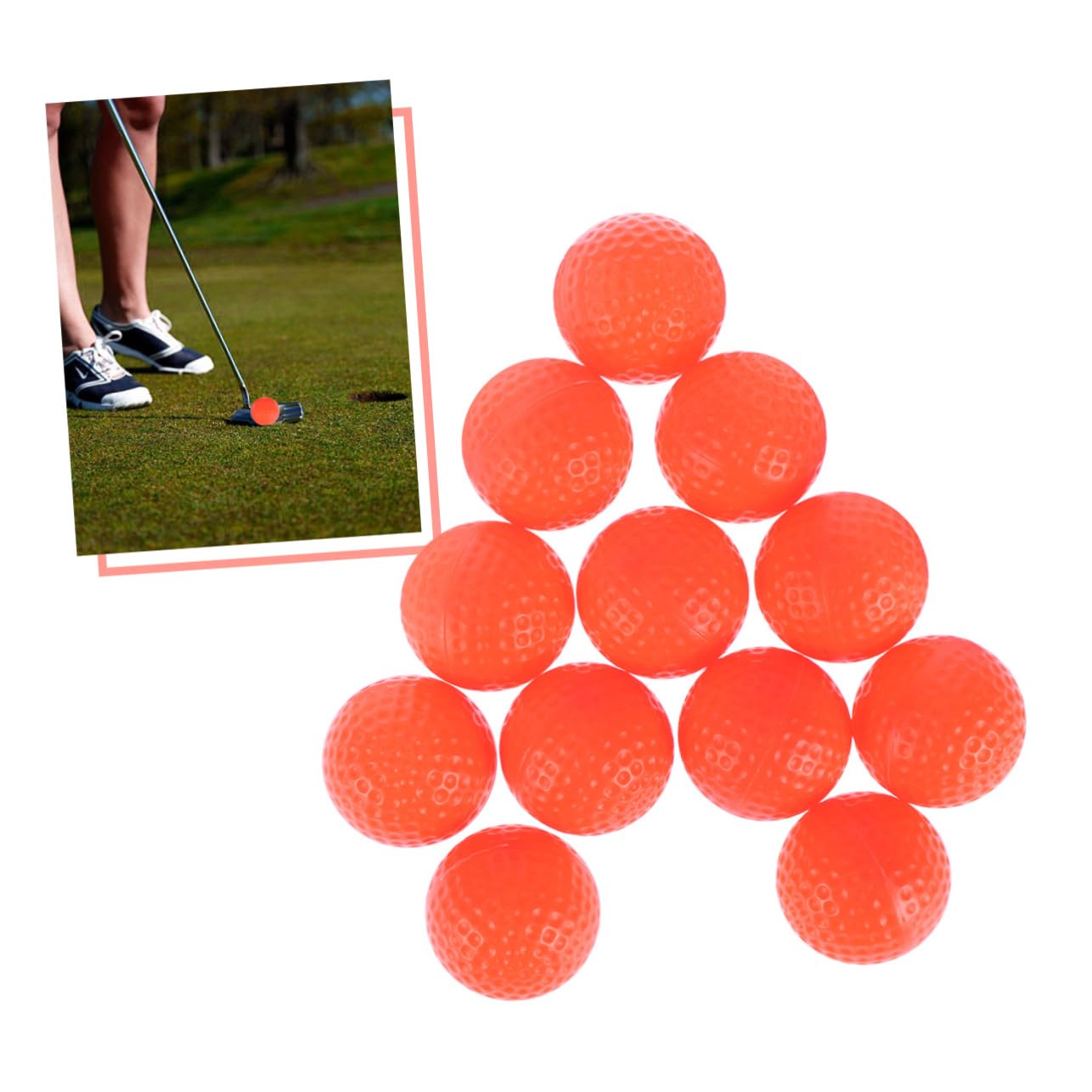 Mipcase 12Pcs Bright Orange Indoor Practice Lightweight Training for Exercise Easy Visibility for Use for Approach and Full Shot Practice