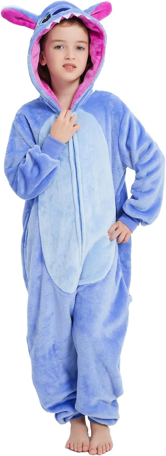Halloween Christmas Unisex Kids Flannel Cosplay Onesie Costume Outfit Suit for Girls and Boys