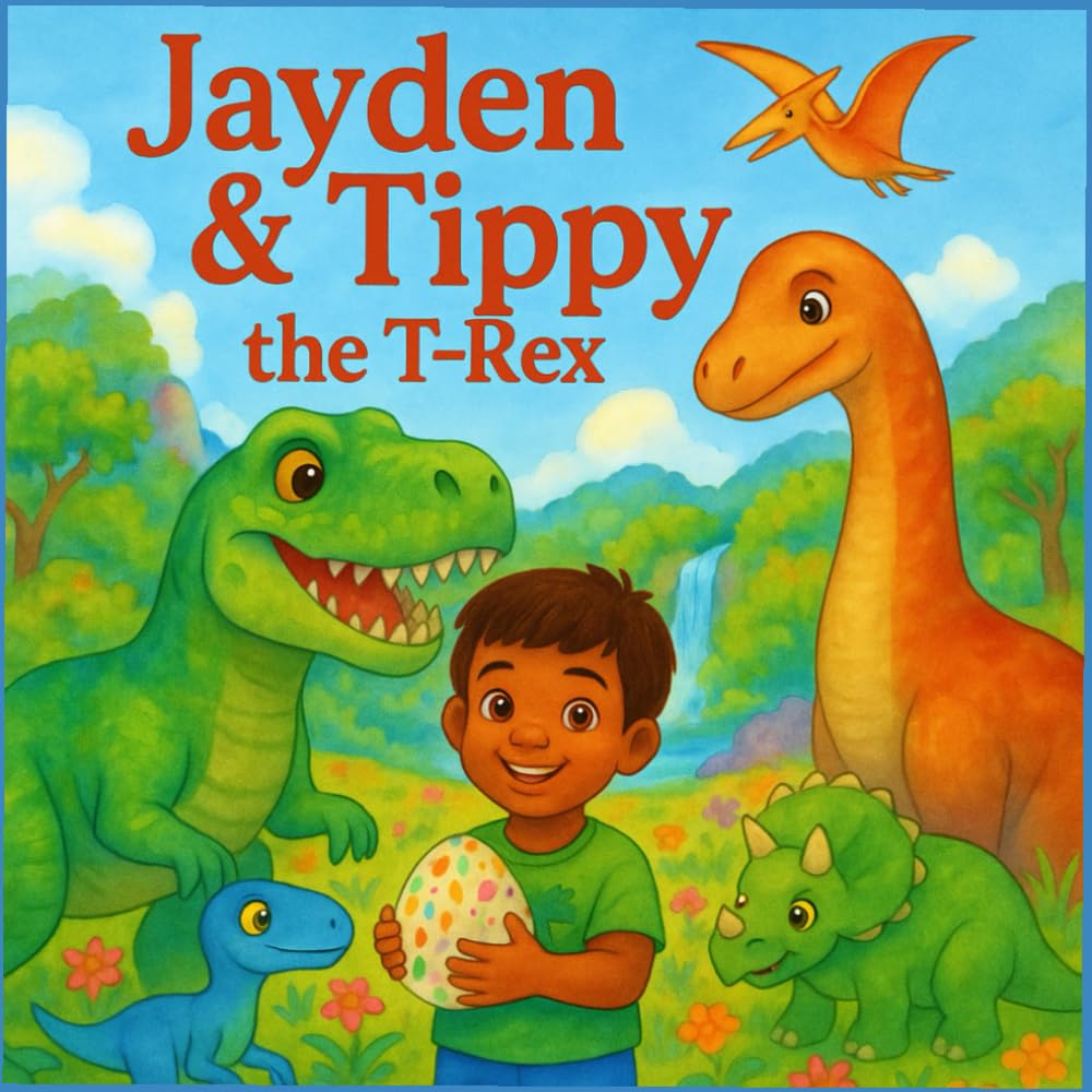 Jayden and Tippy the dinosaur