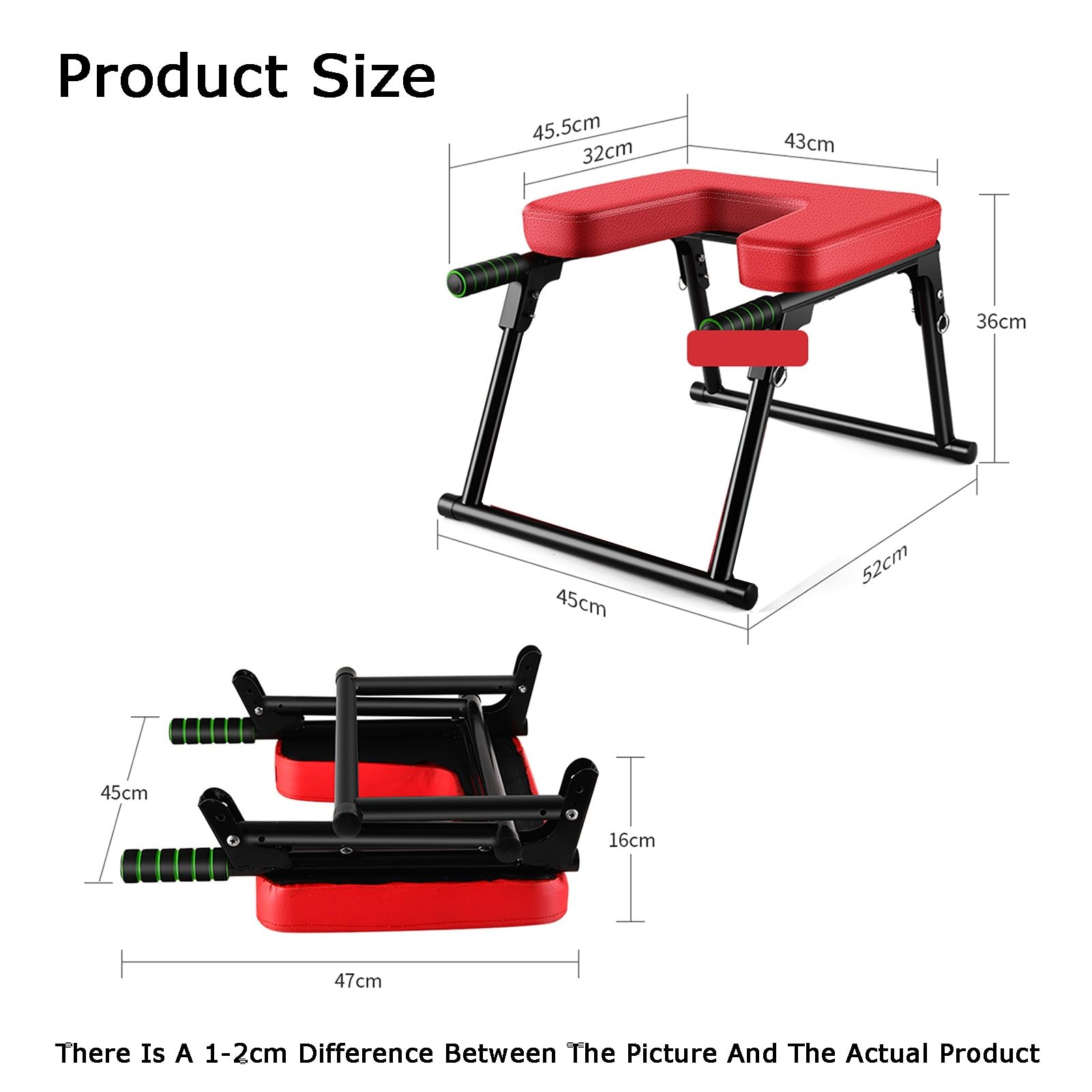 Sedia For Inversione Yoga,Sgabello Pieghevole For Verticale,Capacità Di Carico 200 Kg,Spessore Della Spugna 5,5 Cm,For Palestra Di Famiglia