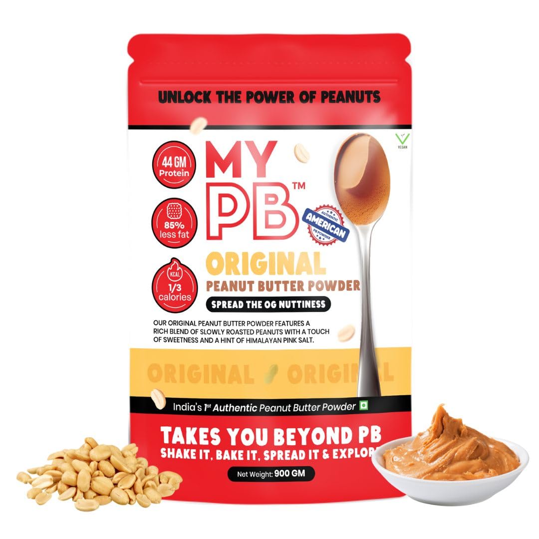 MYPB Peanut Butter Powder Fan Pack 900gm | Makes 2Kg Creamy spread | Bulk PBP for Regular Users, Bakers, Chefs and Cafes | Perfect for Healthy Recipes,Thick Shakes and Brownies | Original flavour