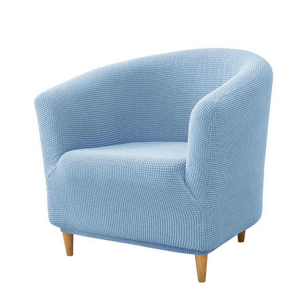 Hearda Jacquard Soft Tub Chair Covers 1 Piece, Tub Chair Cover, Stretch Tub Chair Slipcover Breathable Tub Chair Armchair Cover Club Chair Cover for Living Room Office (Light blue)
