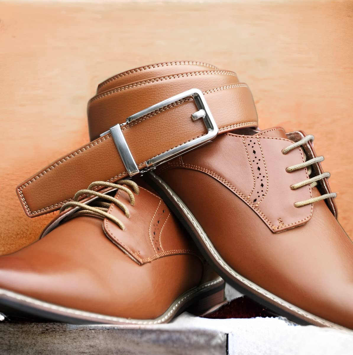 CHAOREN Cintura Uomo, Cintura Uomo Pelle Cricchetto Automatica Fibbia 35mm, Trim Regolabile per Adattars