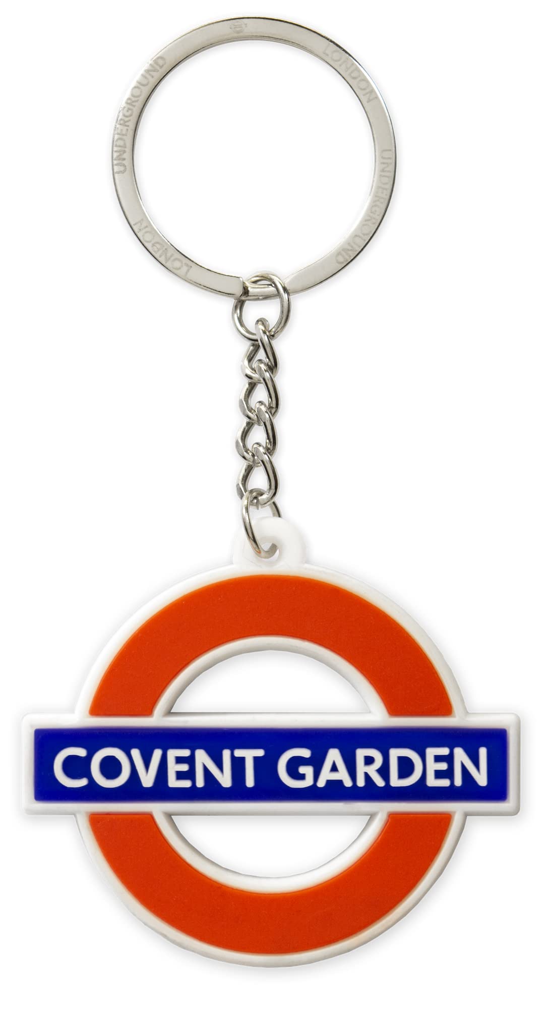 GWCC Licensed Covent Garden Underground Keyring | Official London Underground Roundel Key Chain | Ductile Soft PVC Station Logo Souvenir Gift for Travel Lovers