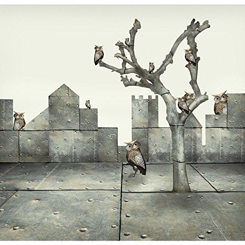 Pitaara Box Clock & Small Mechanical Owls D1 Peel & Stick Vinyl Wall Sticker 20.7 X 20Inch