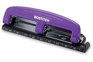 PaperPro Bostitch Office Purple EZ Squeeze 12-Sheet Capacity 3-Hole Paper Punch