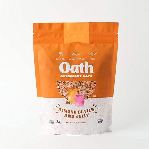 Miniatura 6 de OATH Mantequilla de almendras y gelatina de avena durante la noche, sin gluten, sin OMG, vegano, kosher, 11.6 onzas (paquete de 1)