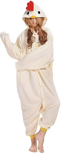 Miniatura 5 de CANASOUR Pijama mameluco de Halloween para adultos, pollo blanco, anime, unisex, cosplay, una pieza, anime, cosplay, disfraz de fiesta de Navidad