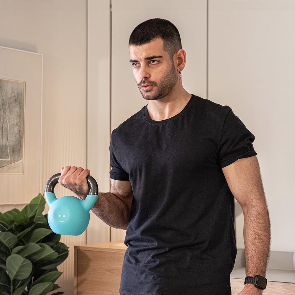 Cecotec 8-10-12 kg Drumfit KettleBell Neo kettleBell Neo Hantle Neopren, żeliwo, ergonomiczny uchwyt, estetyczna konstrukcja i łatwe do czyszczenia