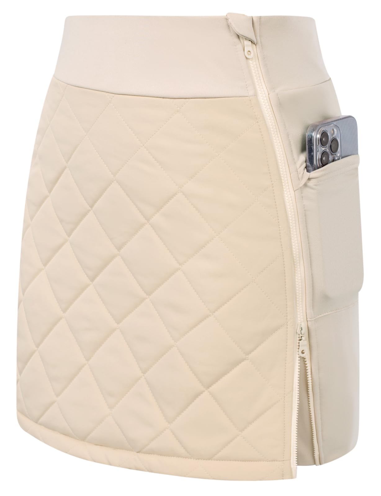 JACK SMITH Women's Puffer Quilted Skirt Lightweight Insulated Skirts with Pockets Warm Snow Skirt