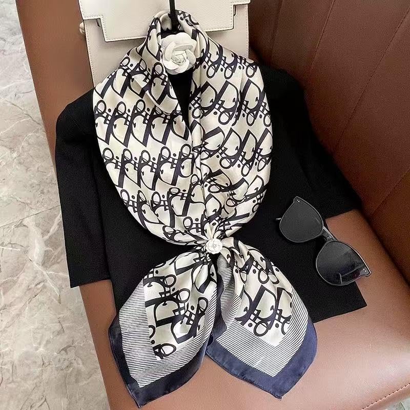 FairyCity Mulberry Silk Scarfs For Women Square Scarf 35" Lightweight Neckerchief Hair Bandanas Scarves3