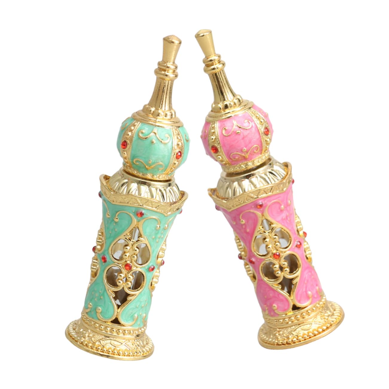 2pezzi Contenitori Per Essenziali in Vetro Bottiglie Profumo Decorative Vuote Profumo Ricaricabili Contenitori