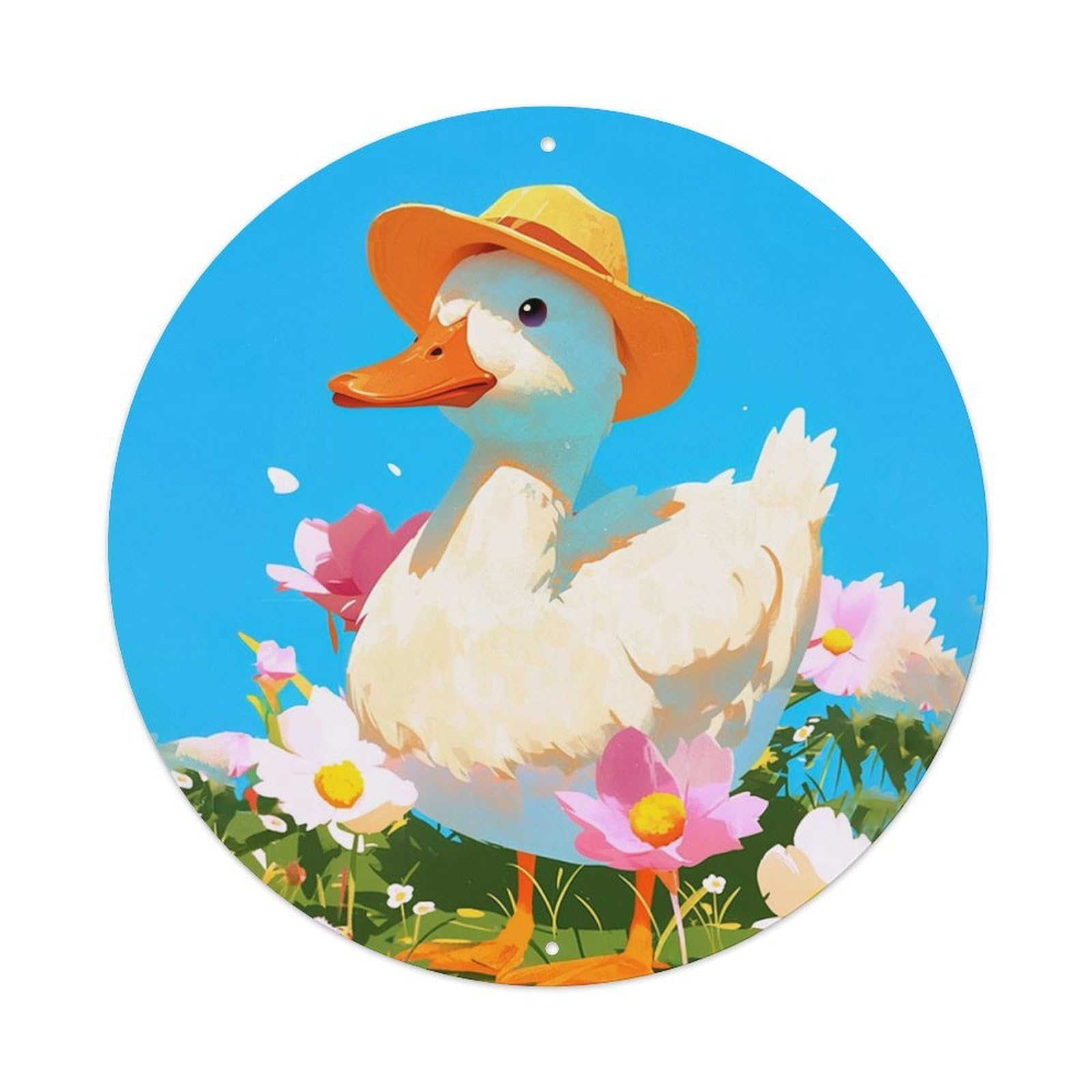 Animal Artwork Cute Duckling Vintage Metal Tin Sign Plaque Wall Decor for Cafe, Club Bar, Office, Garden Metal Poster 8x8Inch