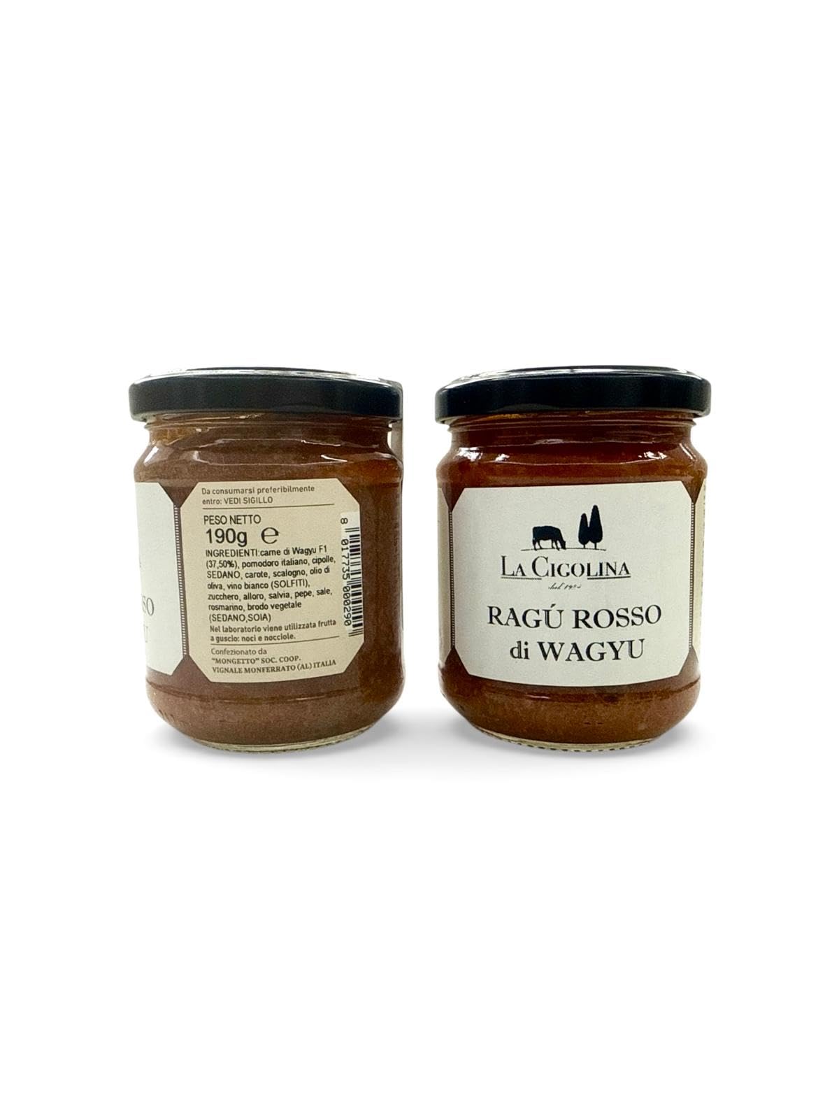 La Cigolina – Ragù Rosso & Bianco di Wagyu 100% Italiano (2x190g) | Sughi pronti gourmet con carne marezzata ricca di Omega 3 e 6 | Filiera corta, senza conservanti, sapore umami