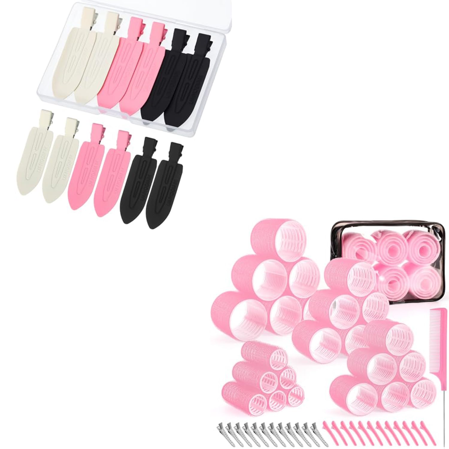 Amazon.com : 4 Sizes Self-Grip Hair Rollers Set for Long  display picture 1