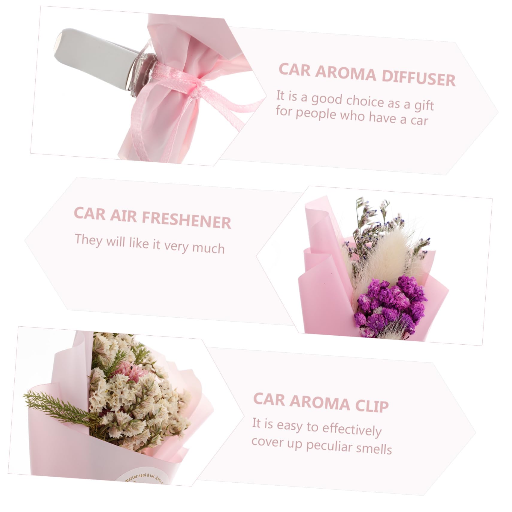 VICASKY 4pezzi Auto Clip Profumo Secchi Per Decorazione Elegante e Per Auto Ufficio e Altro