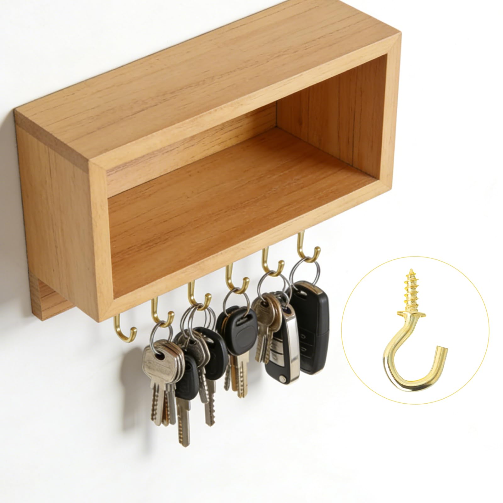 100 Pezzi Piccoli Ganci da Avvitare con Scatola Gold Tree Hooks da 1/2 Pollice Set Ganci Dorati da Avvitare Small Screw Hooks per Appendere Piante da Giardino Arte Cucina Uffici