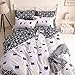 HGFHKL Ensemble de Drap de lit imprimé Batman de Dessin animé, Chambre Double, Grand lit Simple, Noir, Housse de Couette Dessin animé, Housse de Couette, Cadeau de Vacances / 3 Cadeaux