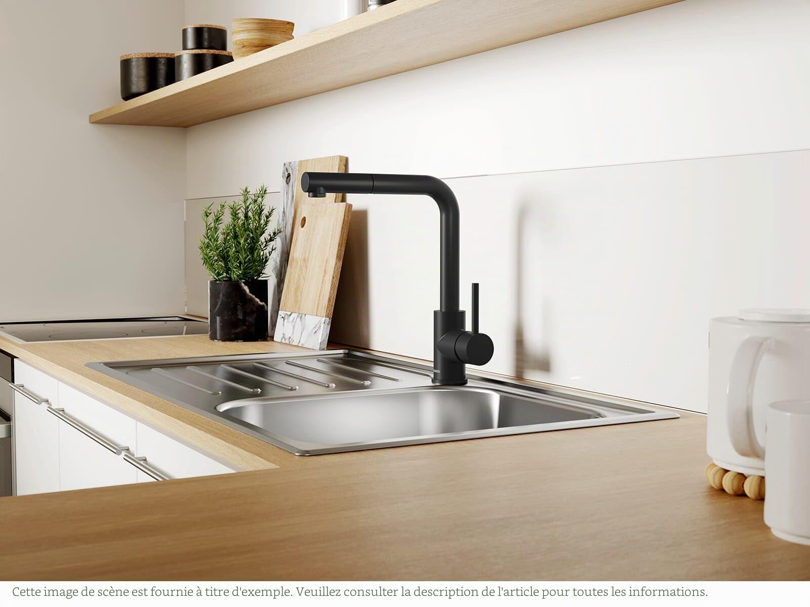 BLANCO Mila-S 526660 Robinet de Cuisine Noir Mat haute Pression