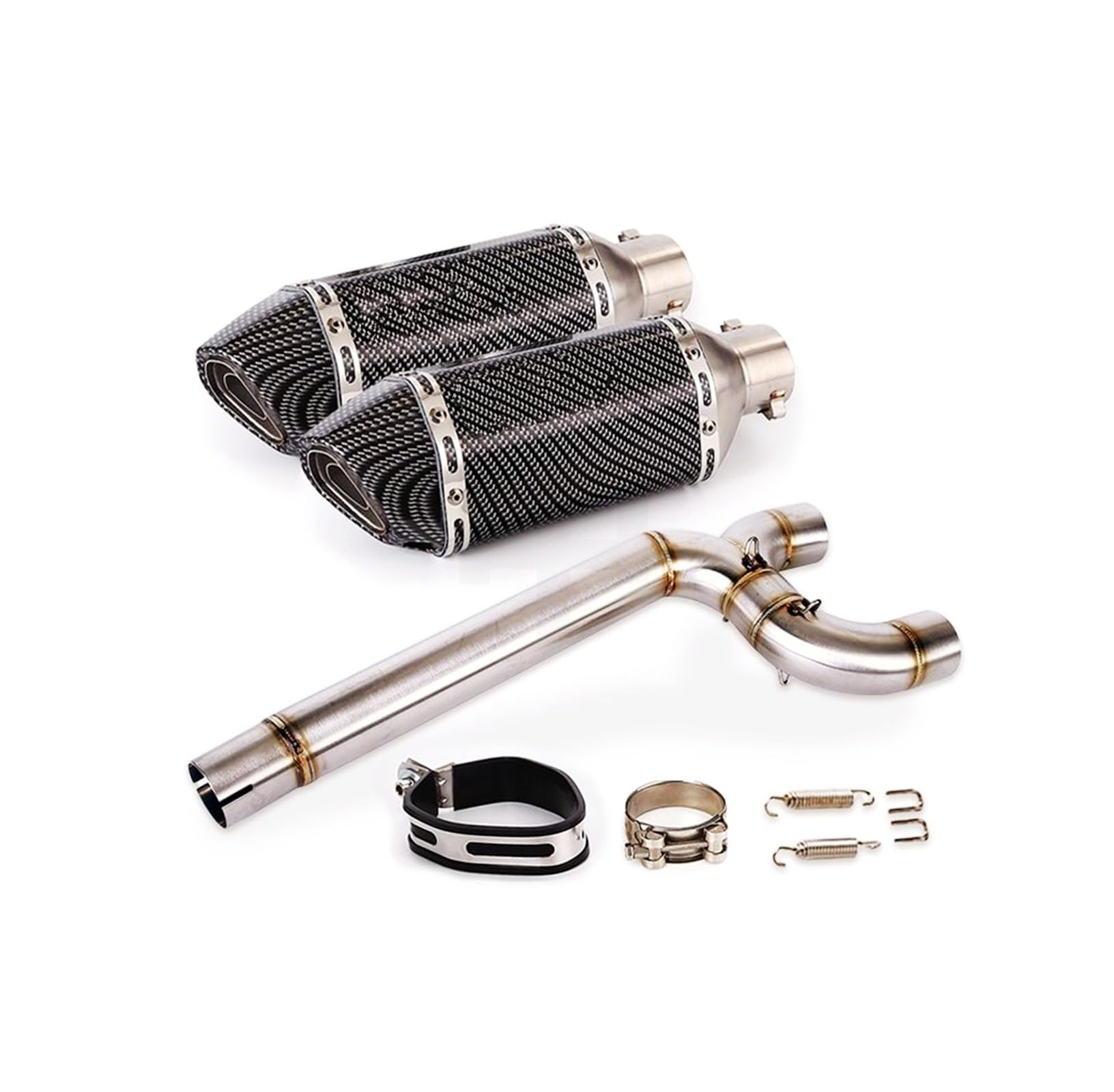 Scarico moto Scarico Moto Tubo di Collegamento Centrale Doppia Uscita Slip On 51mm Silenziatore DB Killer Per FZ6 FZ6N FZ6S 2004-2011