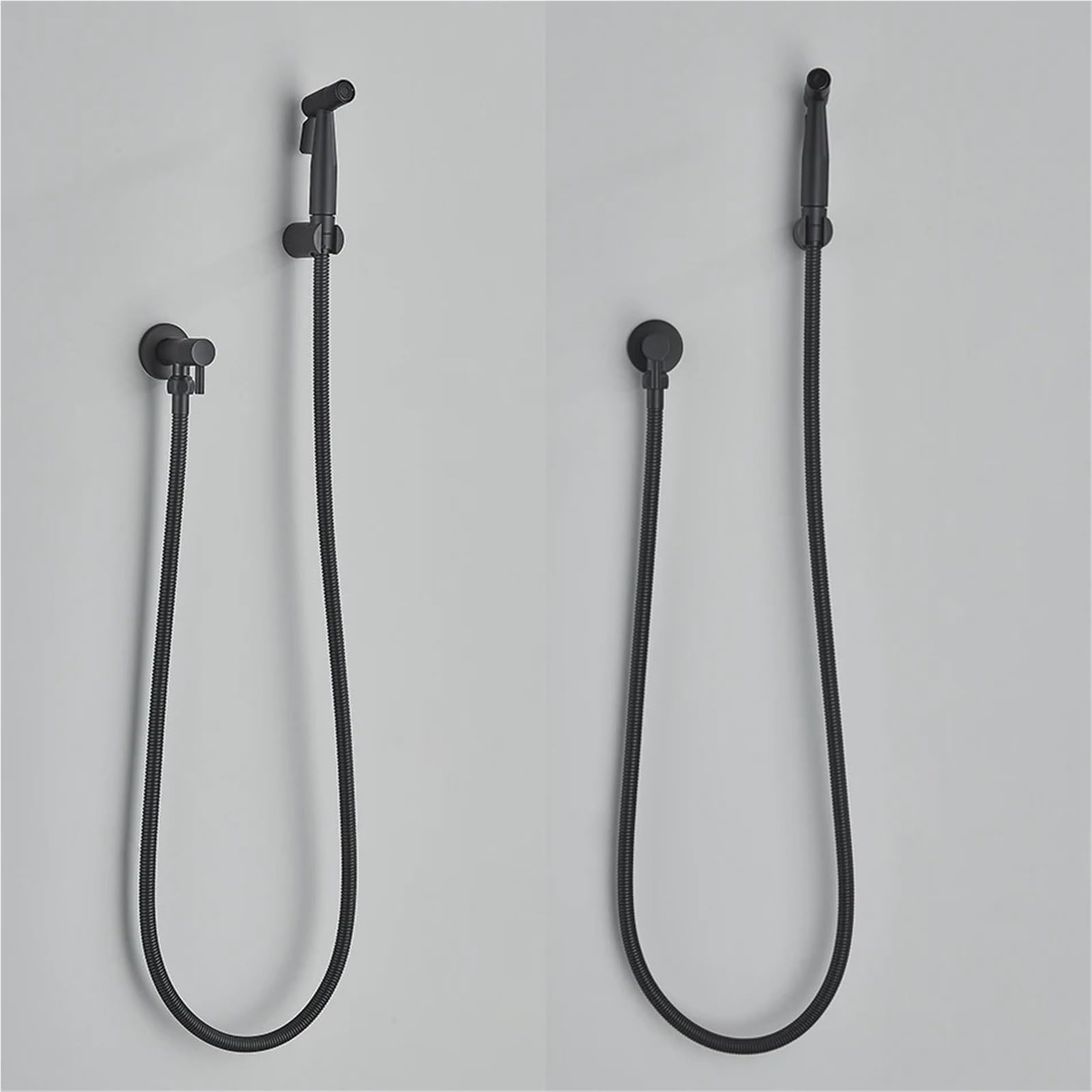Badezimmer-Bidet-Armatur, Messing-Wasserhahn, Unterlegscheibe, Mischbatterie, Einzel-Kaltwasser-Duschkopf, WC-Armaturengriff, Düse (gebürstetes Nickel)