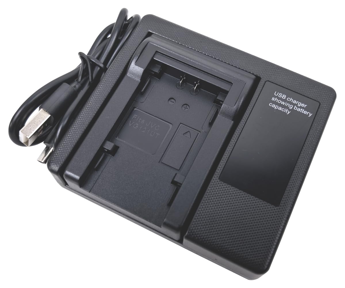 USB Battery Charger for JVC BN-VG121 BN-VG121U BN-VG107 BN-VG108U BN-VG114 BN-VG138 BN-VG138U Everio GZ-EX215 GZ-EX250 GZ-EX355 GZ-E GZ-GX GZ-HD GZ-HM GZ-MS Series Camera (SINGLE)