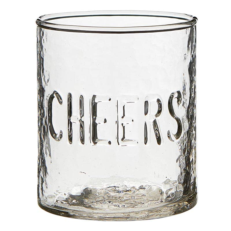 Santa Barbara Design Studio Glass Tumbler TableSugar Embossed Drinking Glass, 8.45-Ounce, Cheers