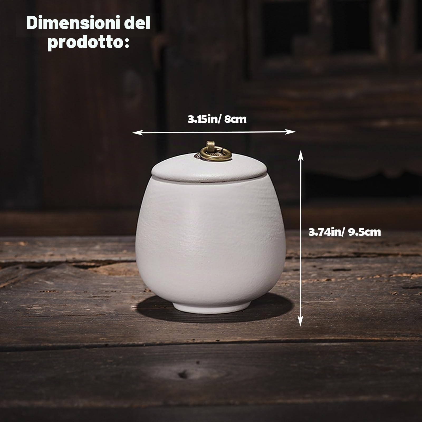 Urna per ceneri di animali domestici, in ceramica, fatta a mano, regalo commemorativo con scatola fotografica (bianco opaco, media)