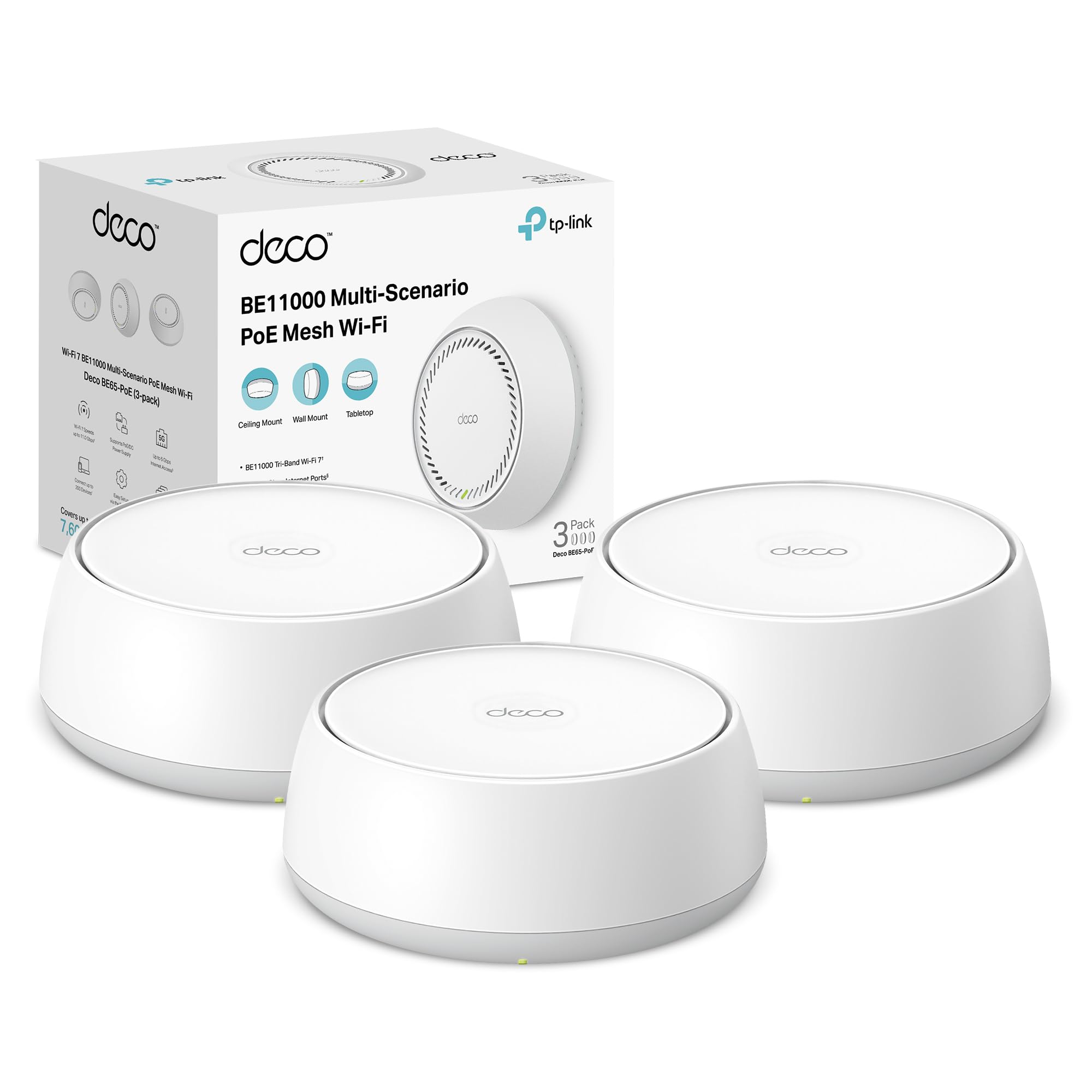 Tp-Link Deco Be65-Poe V1 - Wi-Fi System - (3 Routers) - Up To 7.600 Sq