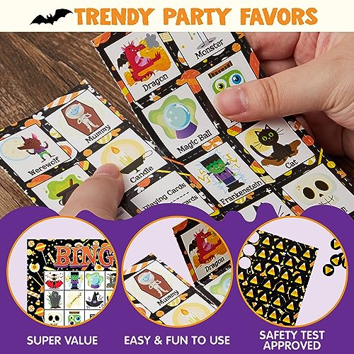 JOYIN 28 Players Halloween Bingo Cards Set, Halloween Bingo Game for School Classroom Family Group Activities, Halloween Party Supplies Adults Kids Indoor Board Games - image 3