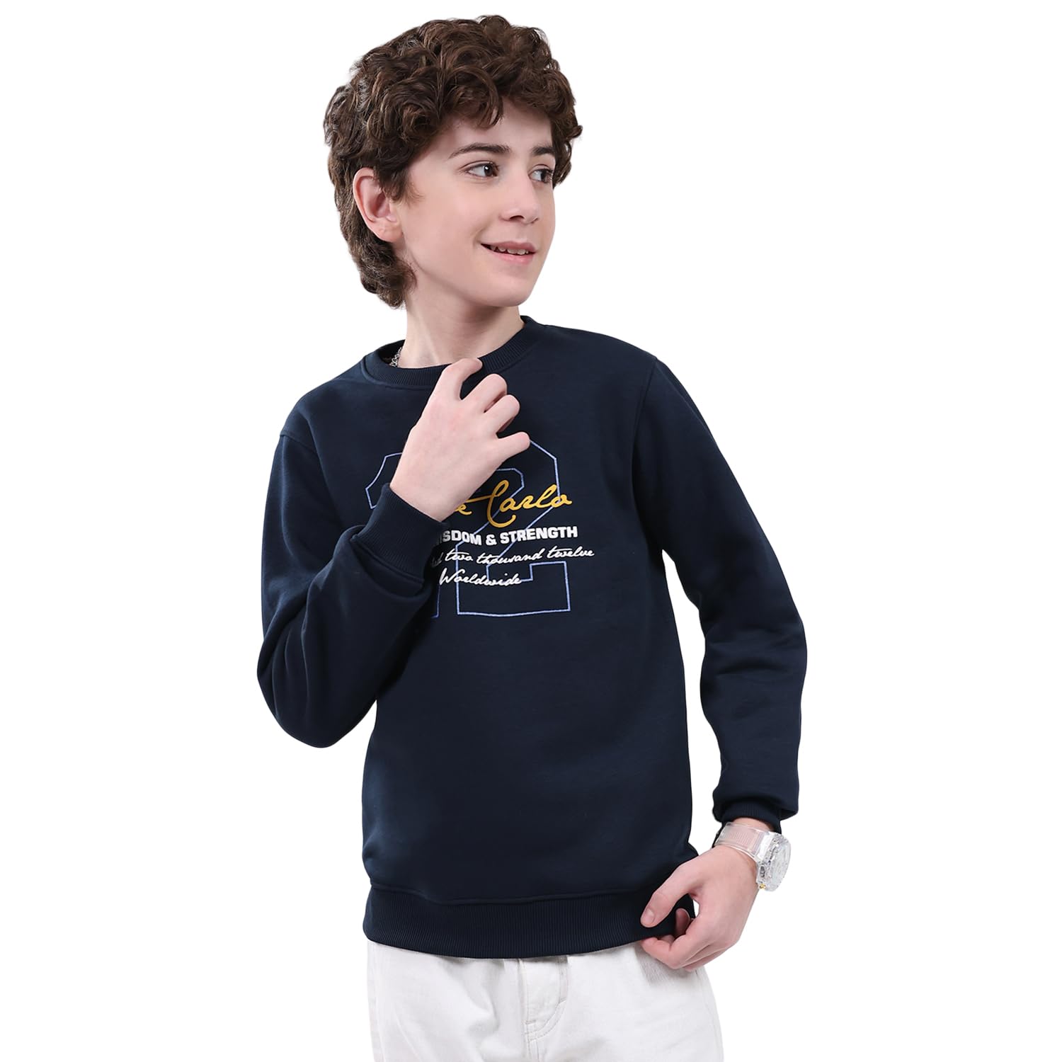 Monte Carlo Boys Regular Fit Printed Round Neck Pull On Full Sleeve Winter Sweatshirt Warm Pullover for Kids | Stylish Full Sleeve Sweatshirt | Soft Comfortable Casual Winter Wear (Pack of 1)-picture-11