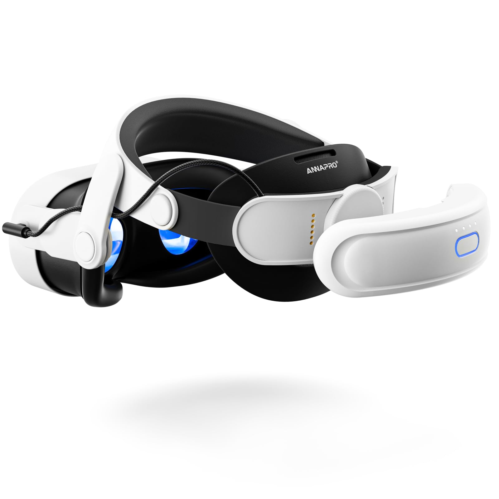ANNAPRO A3 Max Battery Head Strap for Meta Quest 3/Quest 3S, 20W Fast Charging 10,800mAh Magnetic Battery, Ultimate Comfort & Extended Playtime Compatible with Quest 3S/3 Accessories, White