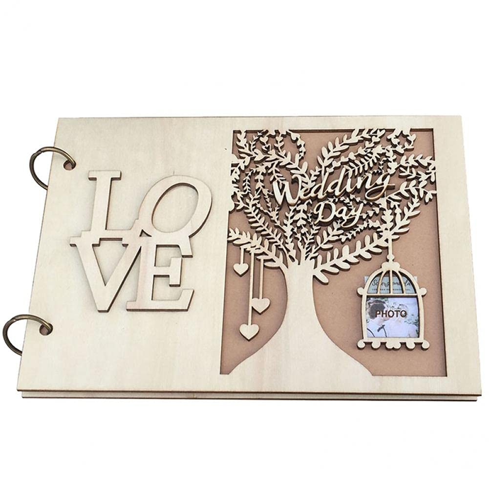 Livre d'or mariage personnalisé en bois pour garder vos souvenirs