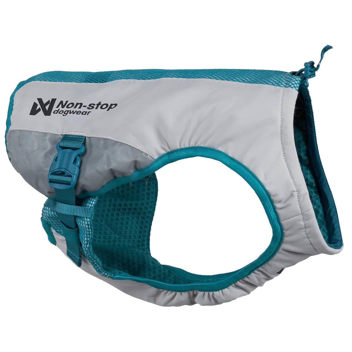 Non-Stop Dogwear Gilet Rafraîchissant pour Chien, Gris Clair/Bleu Sarcelle, Taille L