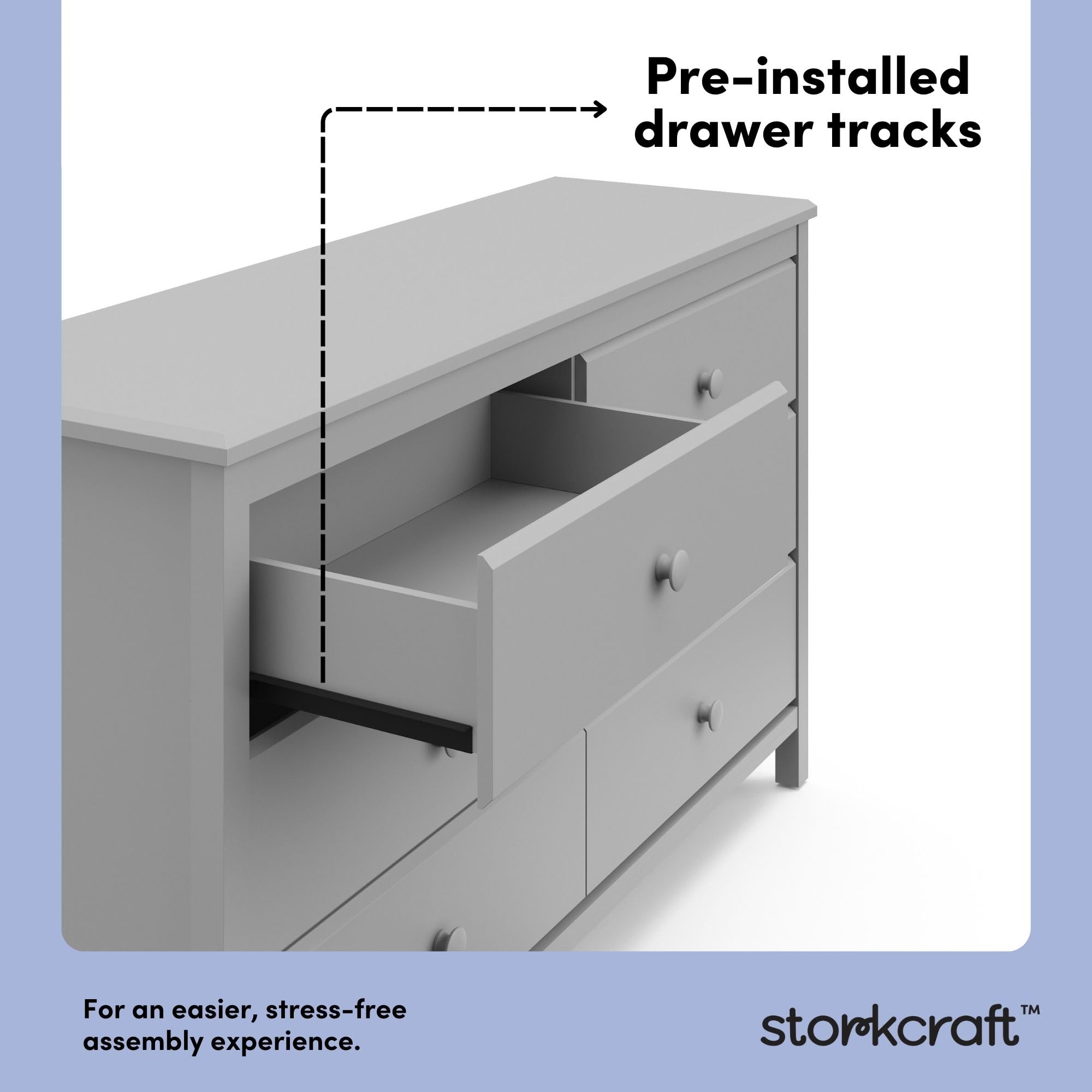 Amazon.com : Storkcraft Alpine 6-Drawer Dresser (Pebble Gray