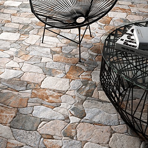 image for SomerTile Brown/Gray/Green FAZ18ATG Roccia Ceramic Floor and Wall Tile